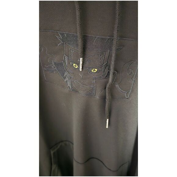 Naruto Embroidered Stich Black Hoodie XL Oversized - Picture 2 of 6